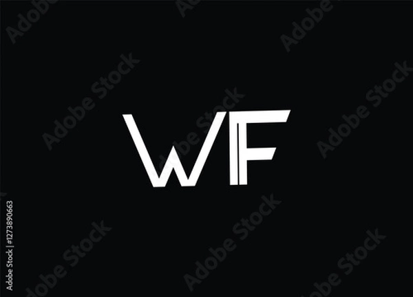 Obraz WF initial logo design and creative logo design
