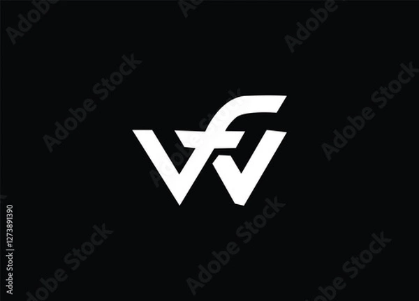 Obraz WF initial logo design and creative logo design