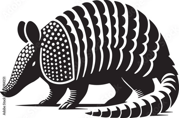 Fototapeta A simple Armadillo vector style with white backgroundPrint