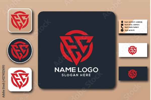 Obraz EC monogram logo concept