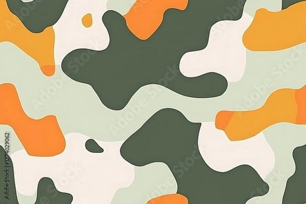 Fototapeta A seamless pattern with a digital illustration of small splashes in different colors
