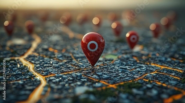Fototapeta Businesses rely on local SEO optimization, a process illustrated by an image of marketers refining Google My Business listings