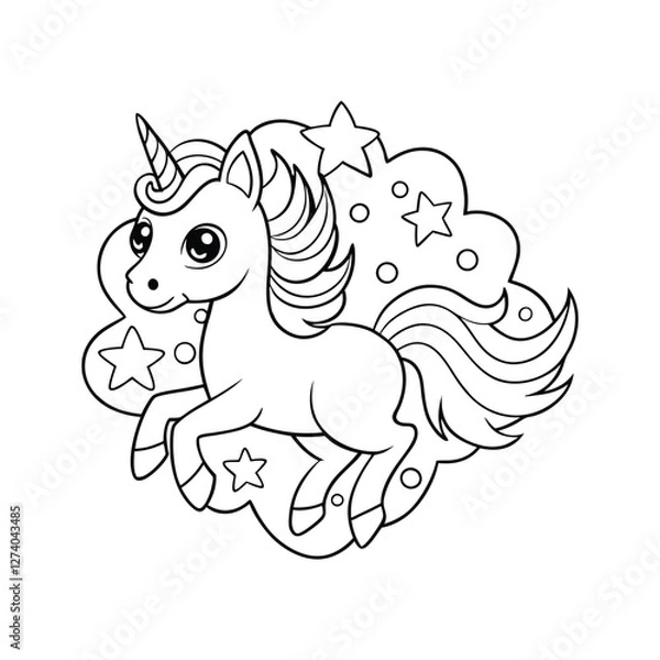 Obraz Unicorn coloring page