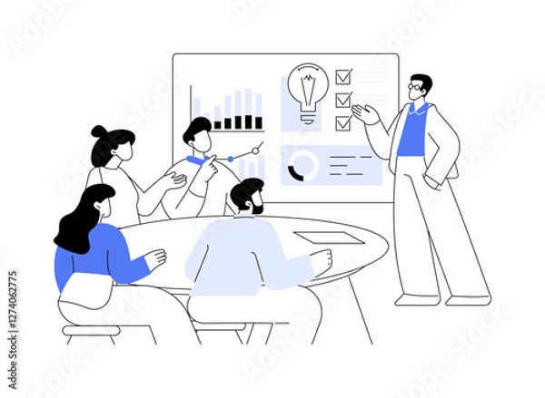 Fototapeta Add idea presentation isolated cartoon vector illustrations.