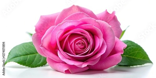 Fototapeta Blooming Pink Rose with Softly Curved Delicate Petals