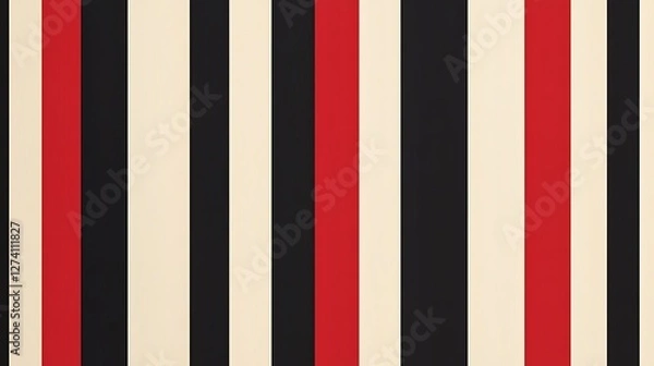 Fototapeta Abstract Vertical Stripes Red Black Cream Design