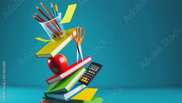 Obraz Back to School Essentials A Creative Learning Concept