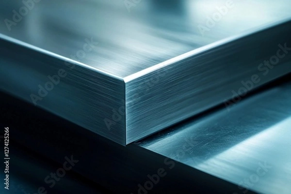 Fototapeta Close-up view of finely machined titanium alloy sheet showcasing precision and craftsmanship