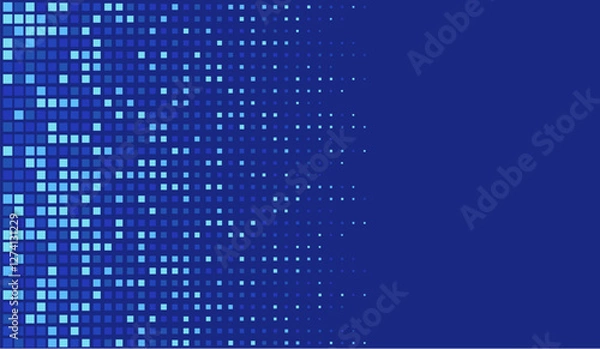 Fototapeta Abstract. Blue Digital Pixel Pattern Background. Technology or Science Research Presentation Backdrop.