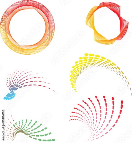 Fototapeta Design elements Wave of many purple lines circle