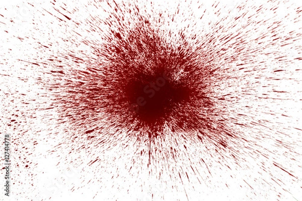 Obraz Krew rozpryskana na białym tle