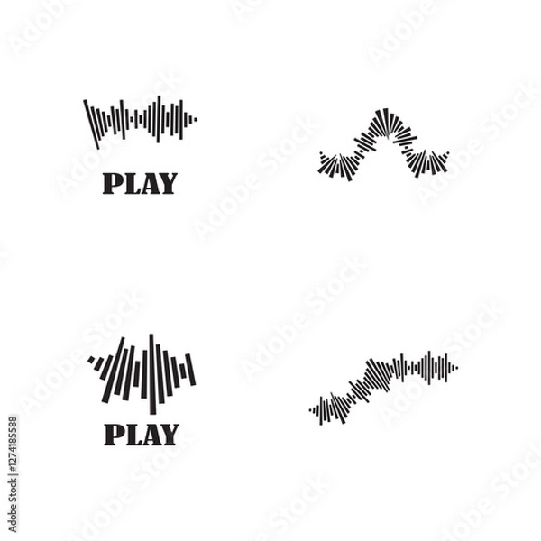 Obraz Sound waves vector illustration