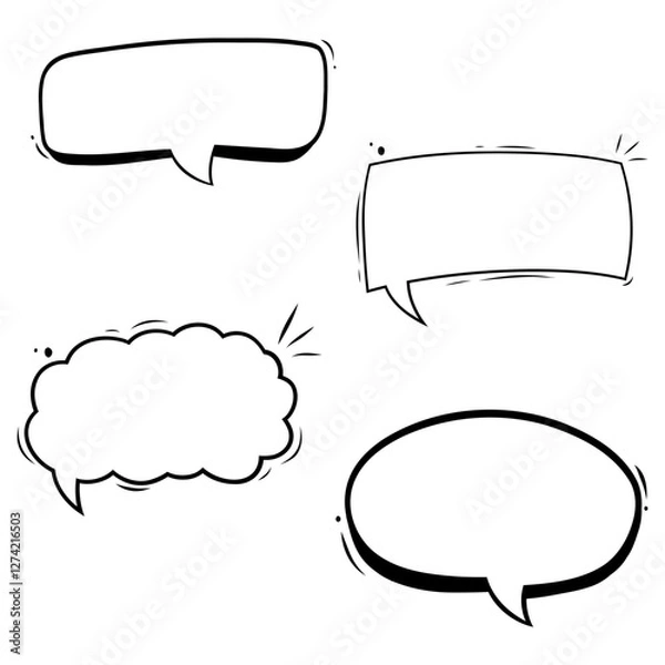 Obraz Set of vector speech bubble with white background