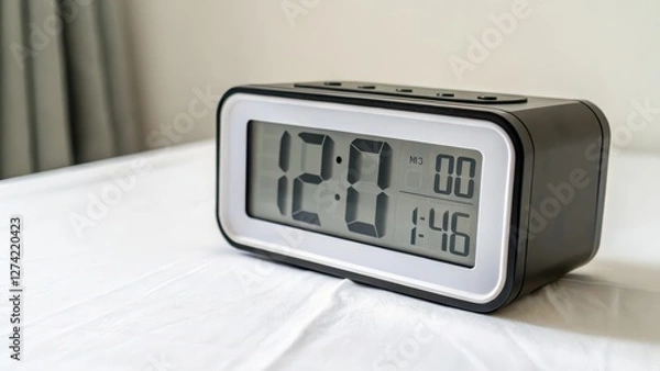 Fototapeta Digital Clock on White Background