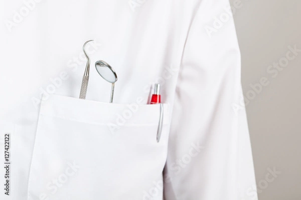 Fototapeta Instrumenty haczykowe do luster dentystycznych