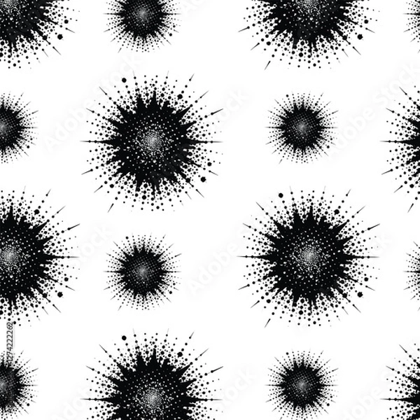 Fototapeta set of black ink splashes pattern