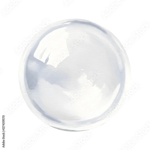 Fototapeta glass globe with reflection, glass globe on white background