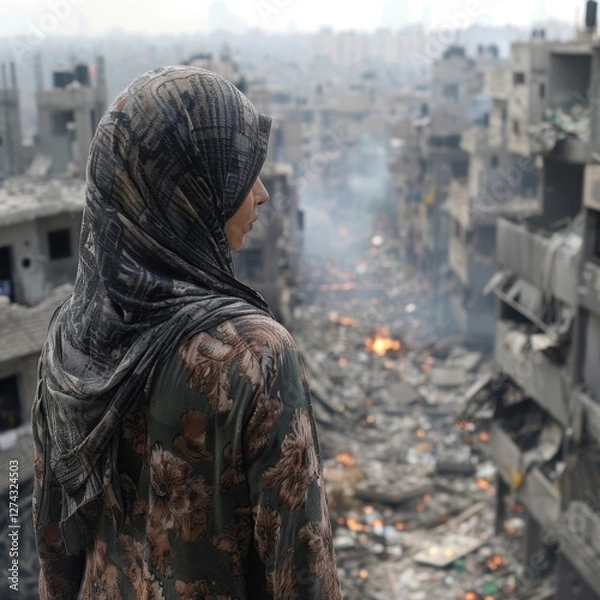 Fototapeta Hope and Resilience Amidst Challenges in Gaza