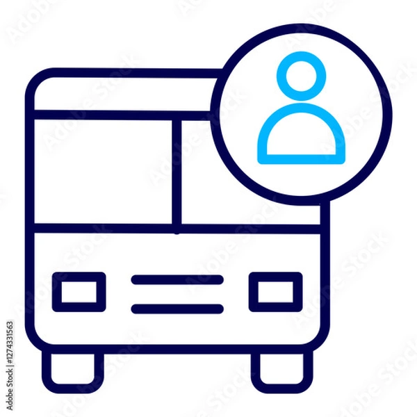 Fototapeta Bus Driver Outline Color icon