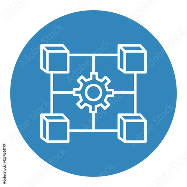 Fototapeta Blockchain Interoperability Icon