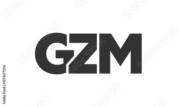 Obraz GZM logo design template with strong and modern bold text. Initial based vector logotype featuring simple and minimal typography. Trendy company identity.