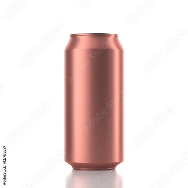 Fototapeta Aluminum Can Mockup in copper color. 3d rendering