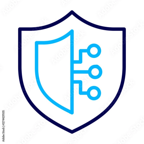 Fototapeta Circuit Shield Outline Color icon