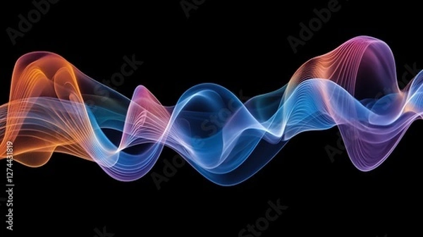 Fototapeta Abstract Colorful Wave Flowing Dynamic Energy Swirling Motion Design Background