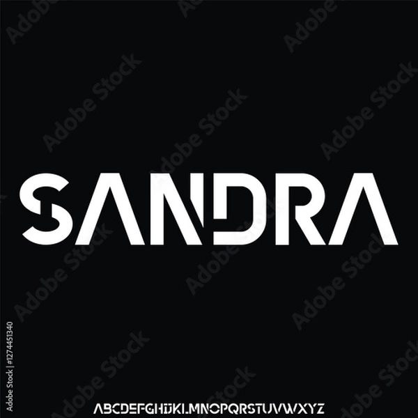 Fototapeta Elegant beautiful sans serif alphabet display font vector illustration