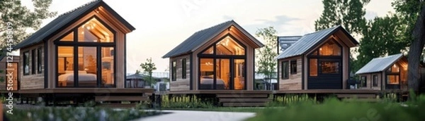 Obraz Urban tiny homes address affordability and sustainability challenges.