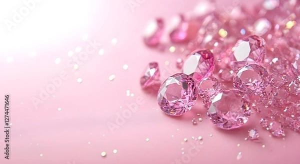 Obraz Shiny pink water bubbles create a delicate, pearl-like texture