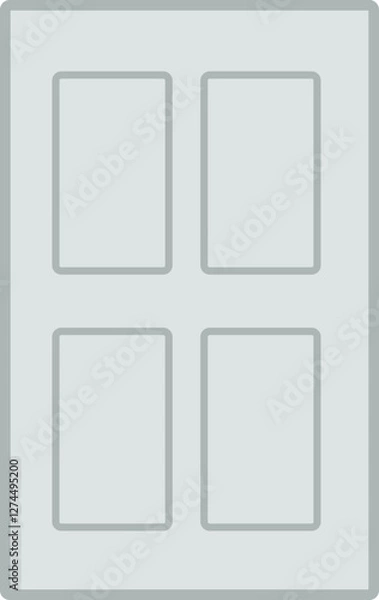 Fototapeta Door with 4 molding frames in a traditionalist, modern, and simple style