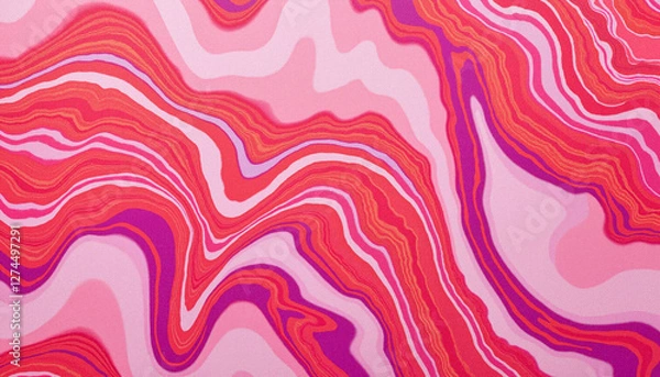 Fototapeta Abstract close-up of colorful swirling pattern in vibrant red, pink, and purple hues