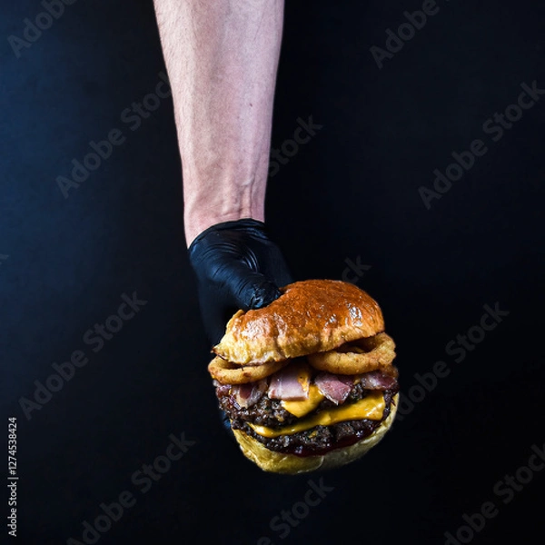 Obraz hamburger in hand