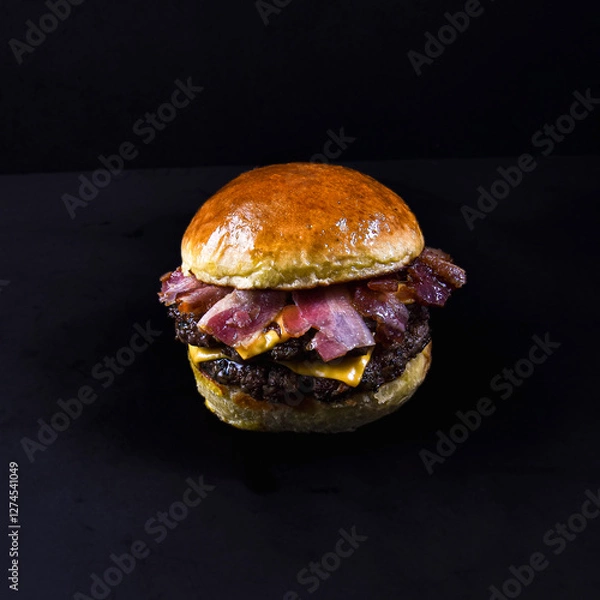 Obraz hamburger on black