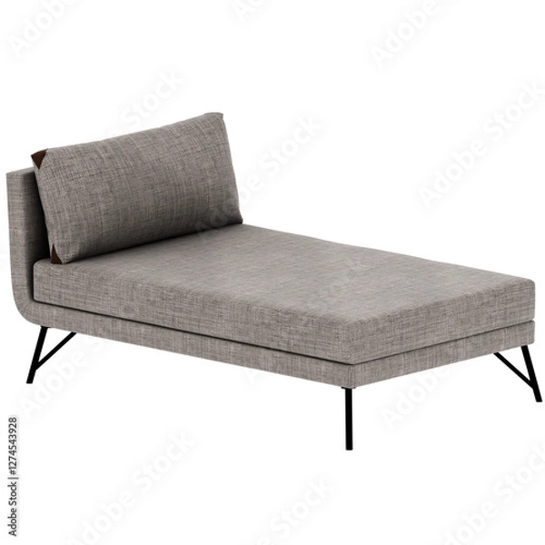 Fototapeta 3d render gray chaise lounge with transparent background