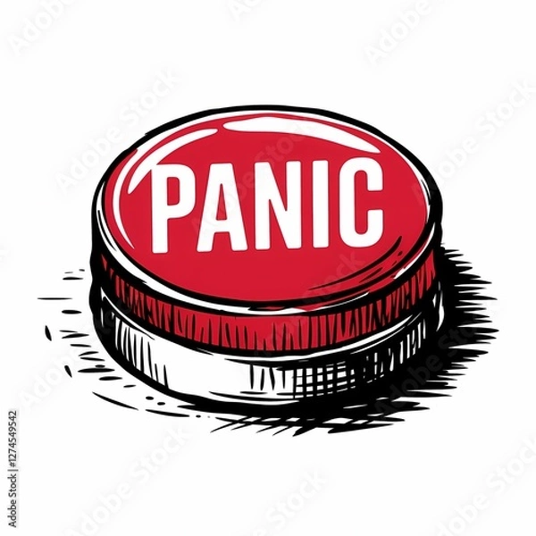 Fototapeta Panic red button illustration