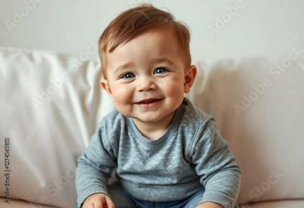 Obraz Photorealistic portrait of a young boy