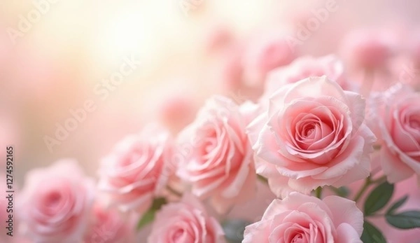 Obraz soft floral backdrop with delicate pink roses