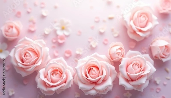 Obraz beautiful pink roses frame for heartfelt messages