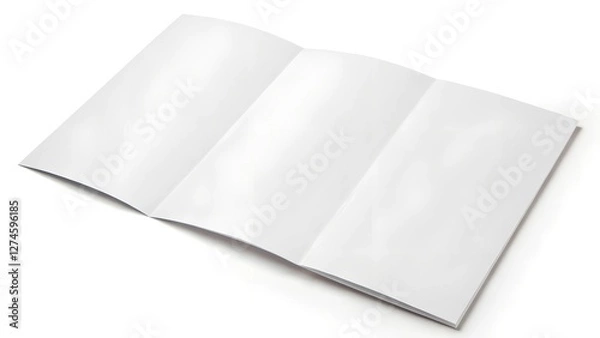 Fototapeta A high-quality, blank trifold brochure mockup with realistic folds and lighting. Perfect for branding, print designs, and corporate identity presentations.