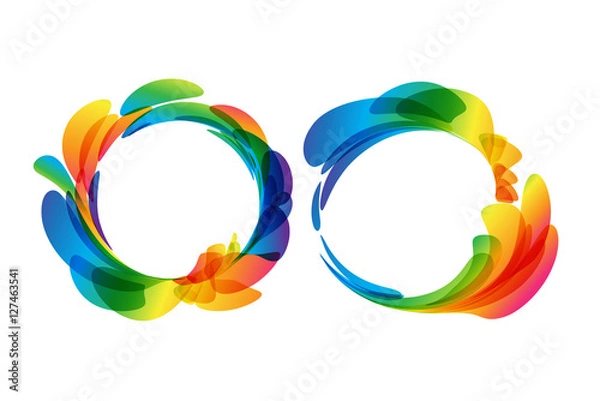 Obraz Frame rounded set of colored petals