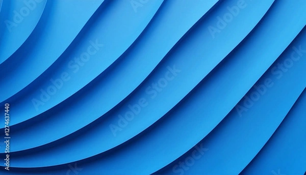 Fototapeta Abstract blue waves in smooth layers