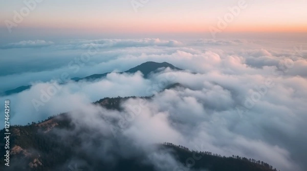 Fototapeta time lapse clouds over mountain