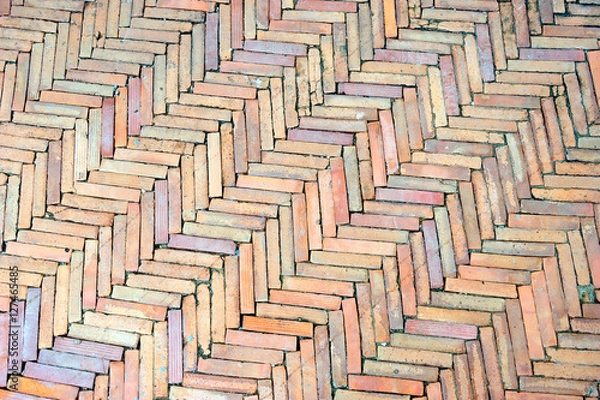 Fototapeta Beautiful pattern brick floor