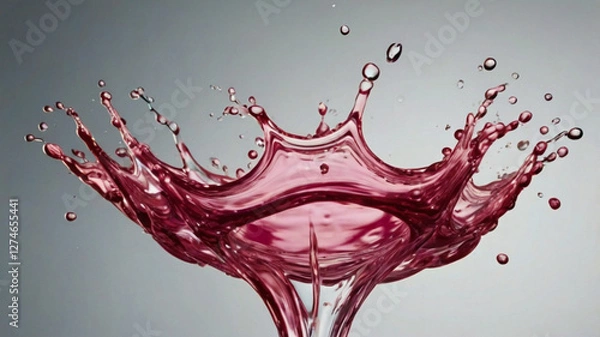 Obraz pink paint splash, liquid cloud