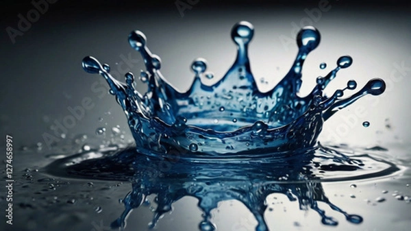 Fototapeta blue paint splash, liquid cloud