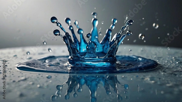 Fototapeta blue paint splash, liquid cloud