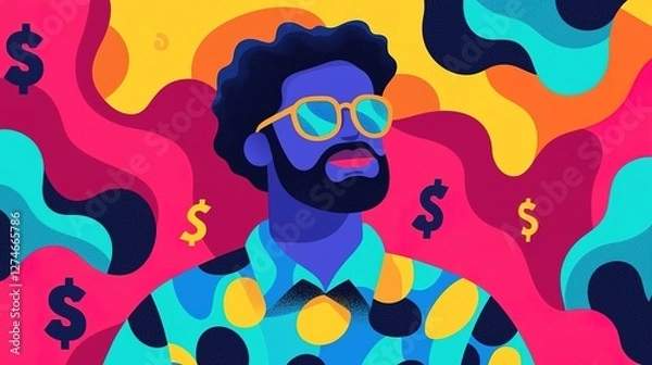 Fototapeta Startup funding strategies navigating early stage chaos in vibrant business environments