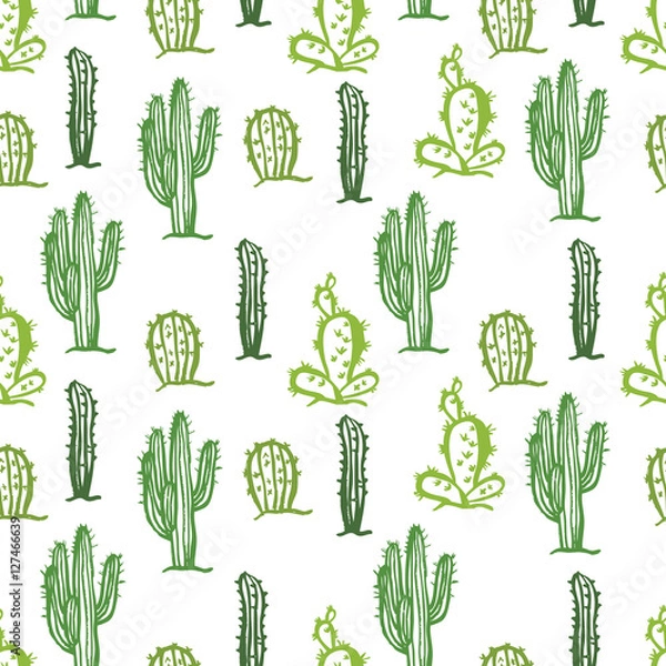Fototapeta Cactus seamless Color background